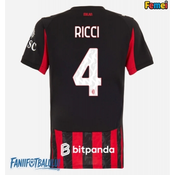 AC Milan Samuele Ricci #4 Tricou Fotbal Replică 2025-26 Femei Acasa